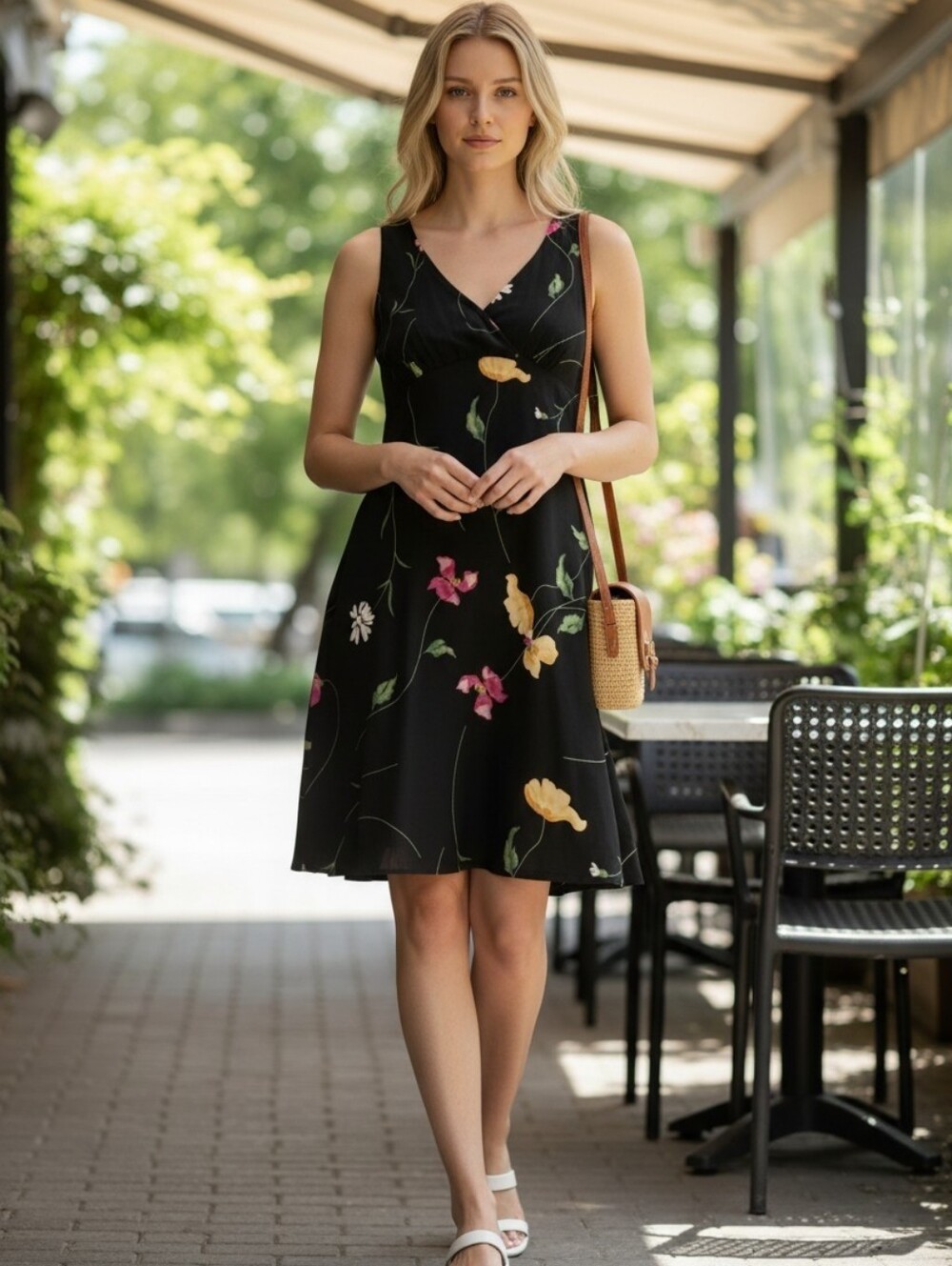 Womans dress, flower print.